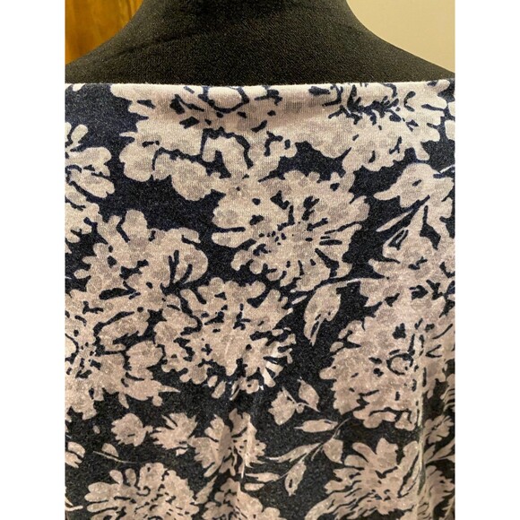 Croft and Barrow Blouse Petite XL Top Pullover 3/4 Sleeve Navy White Relaxed Fit - Picture 7 of 11